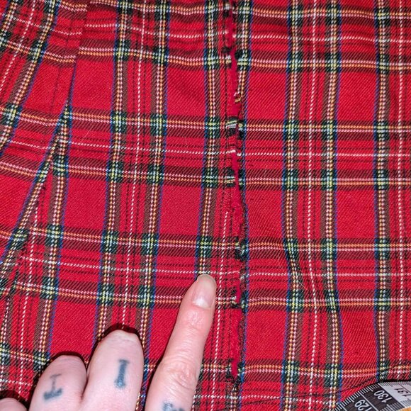 vintage Lip Service red & black tartan ball gown, size M - Picture 7 of 8